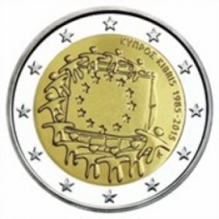 2 EURO 2015 Europese vlag UNC Cyprus